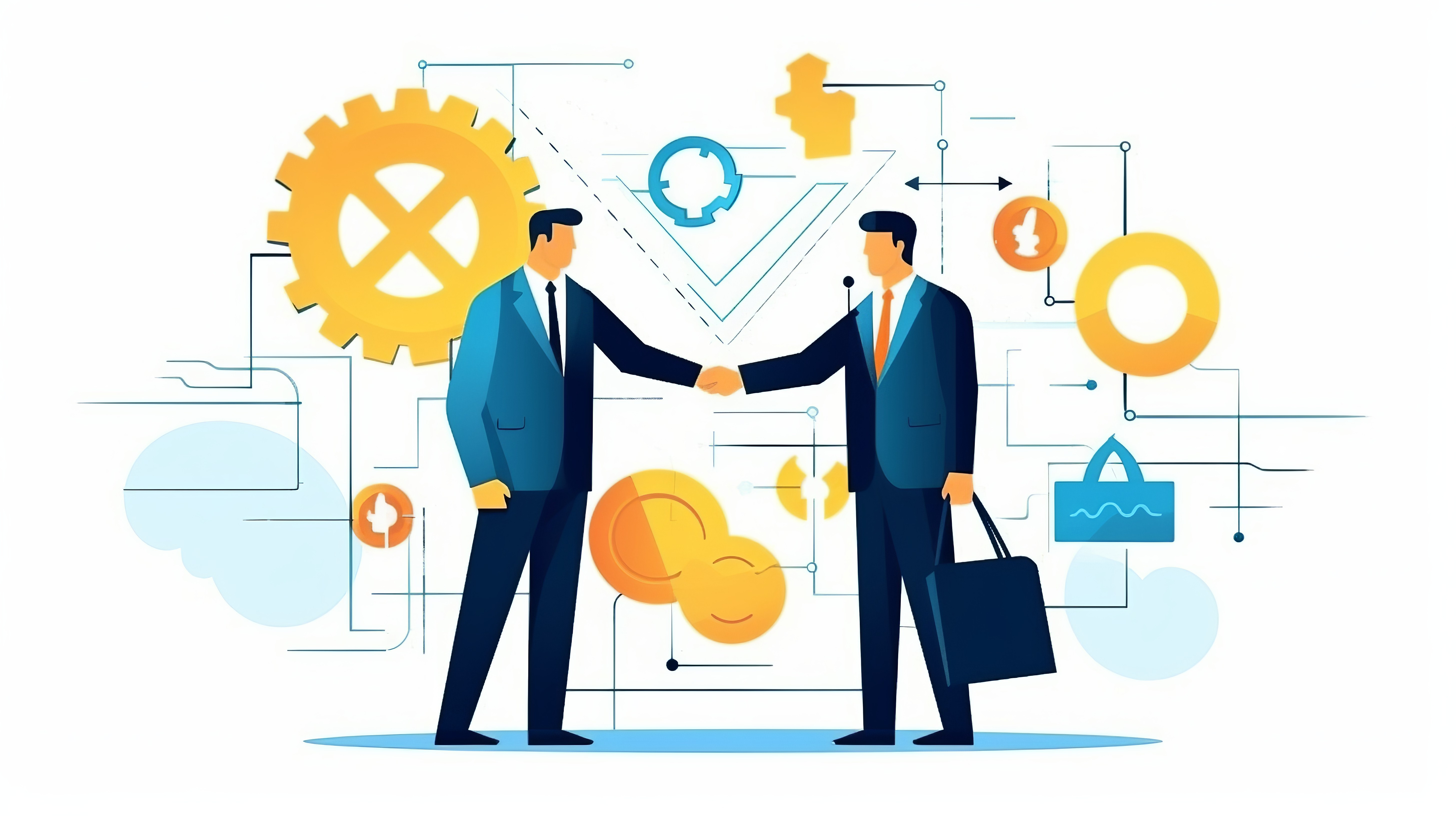 Business handshake and money technology asset background, Genera